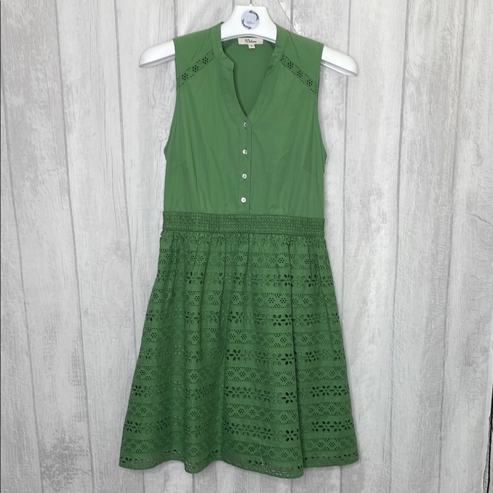 Woven/Anthropologie Green Sleeveless Dress.